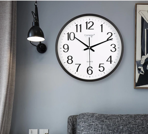 Modern Duvar Saati - Altın Renk Çap 34cm - 11