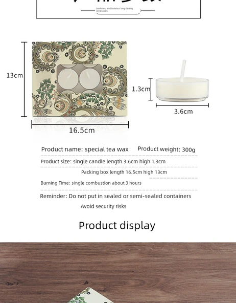 Kokusu Olmayan Dumansız Tealight Mum - Altın Renkli Geyik Küçük Boy - 9