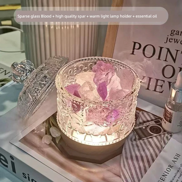 Kristal Cam Aromaterapi Difüzör Taşı - Pembe Kristal 2-4cm 100g - 7