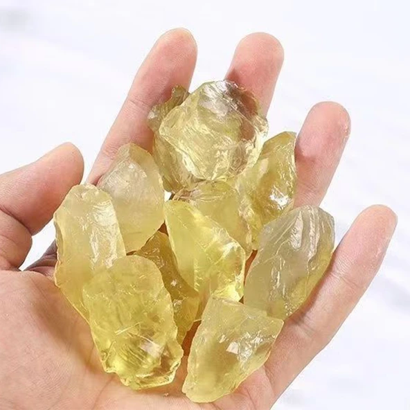 Kristal Cam Aromaterapi Difüzör Taşı - Sarı Kristal 2-4cm 100g