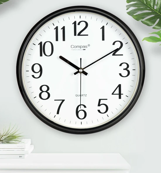 Modern Duvar Saati - Altın Renk Çap 34cm - 8
