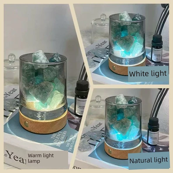 Aromaterapi Cam Kristal Kokulu Taş Kabı - Pudra Kristal 200g - 4