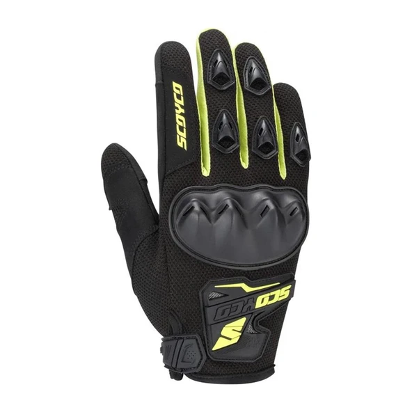 SCOYCO MC148 KORUMALI MOTOSİKLET ELDİVENİ NEON YEŞİL