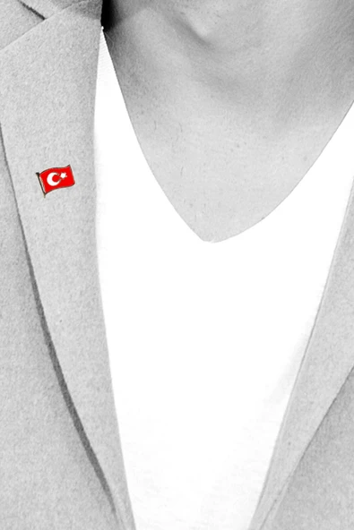 Türkiye Bayarğı Simgesi Altın Renkli Özel Tasarımlı Unisex Yaka Rozeti 1 Adet A300018