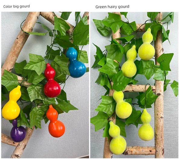 Üzüm Yapraklı Kabak Boru Dekorasyonu - Köpük Büyük Elma 4 (20 Meyve) - Resim 10