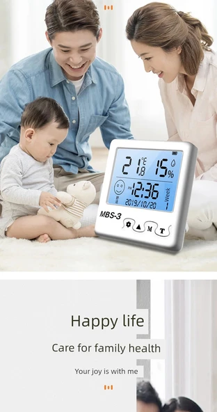 Minimalist Mini Dijital Termometre Higrometre [Tek Mini Boyutlu] - 10