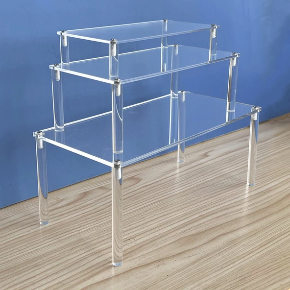 Şeffaf Akrilik Masaüstü Standı - Üç Parçalı Set - 4