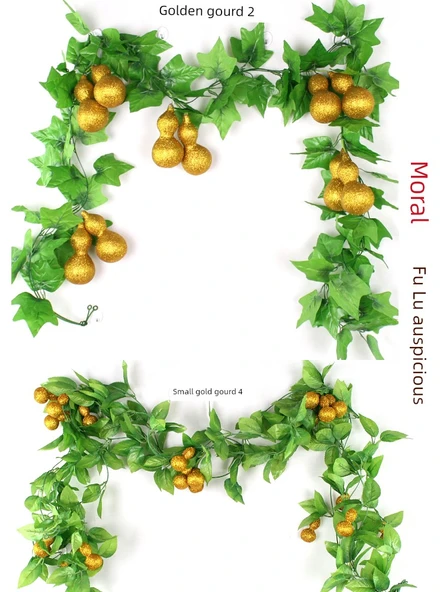 Üzüm Yapraklı Kabak Boru Dekorasyonu - Köpük Büyük Elma 4 (20 Meyve) - Resim 6