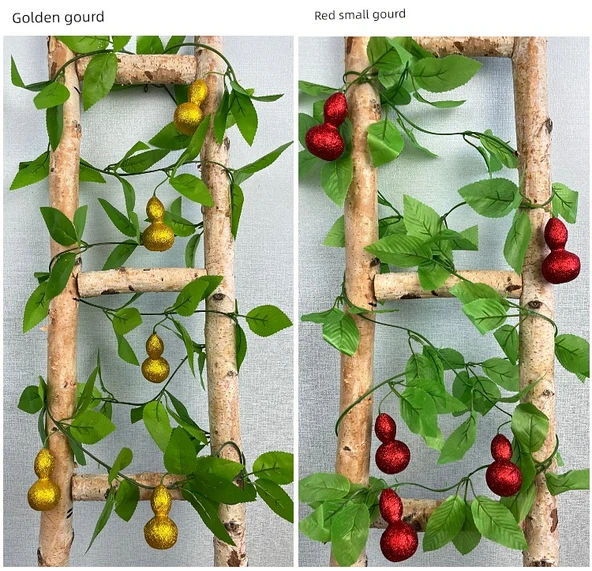 Üzüm Yapraklı Kabak Boru Dekorasyonu - Köpük Büyük Elma 4 (20 Meyve) - Resim 12