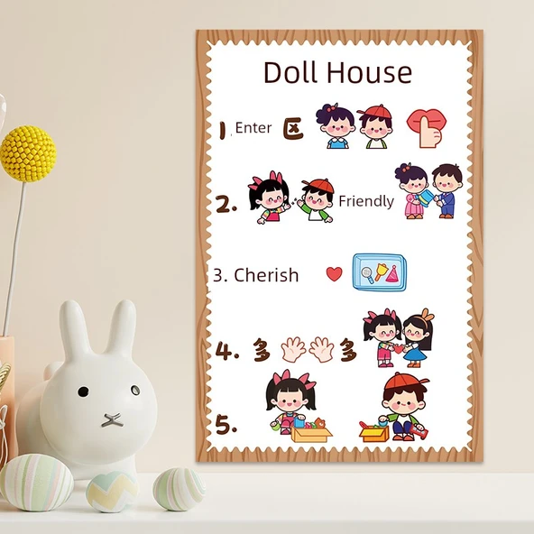 Çocuk Odası Çizgi Film Duvar Stickerı - Açık Gri A468-18 Bilim - Küçük Boy - 12