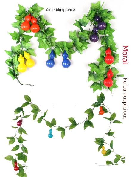 Üzüm Yapraklı Kabak Boru Dekorasyonu - Köpük Büyük Elma 4 (20 Meyve) - Resim 4