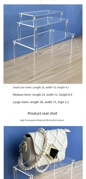 Şeffaf Akrilik Masaüstü Standı - 5mm Uzunluk 40 Genişlik 12 Yükseklik 12.5 - 7