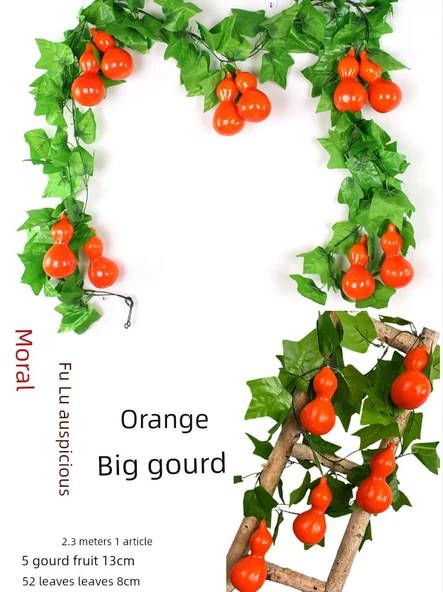 Üzüm Yapraklı Kabak Boru Dekorasyonu - Köpük Büyük Elma 4 (20 Meyve) - Resim 5