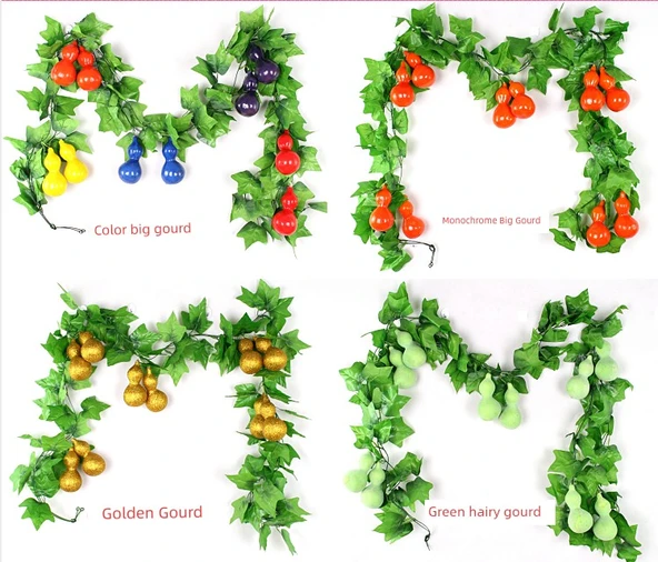 Üzüm Yapraklı Kabak Boru Dekorasyonu - Köpük Büyük Elma 4 (20 Meyve) - Resim 8