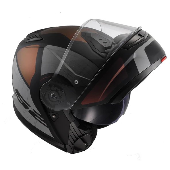 LS2 STROBE 2 ORION MAT SİYAH-MOR-MAVİ ÇENE AÇILIR KASK - 6