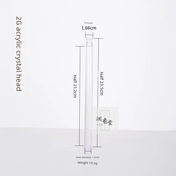 Akrilik Tütsü Saklama Kabı - 21cm İplik Tütsü 10g Akrilik Kristal Tıpalı