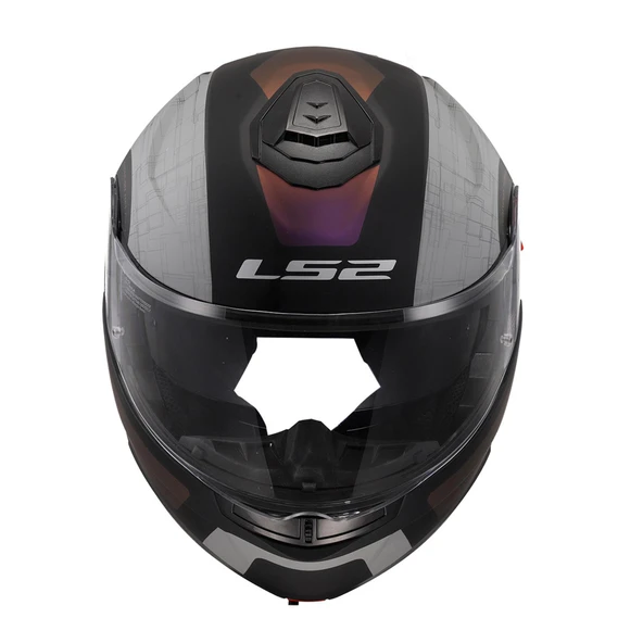LS2 STROBE 2 ORION MAT SİYAH-MOR-MAVİ ÇENE AÇILIR KASK - 2