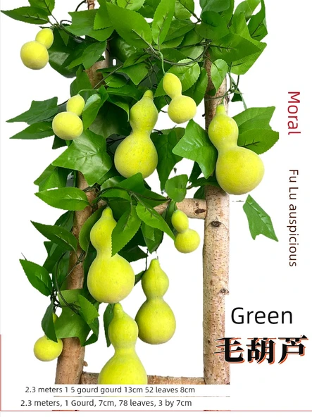 Üzüm Yapraklı Kabak Boru Dekorasyonu - Köpük Büyük Elma 4 (20 Meyve) - Resim 3