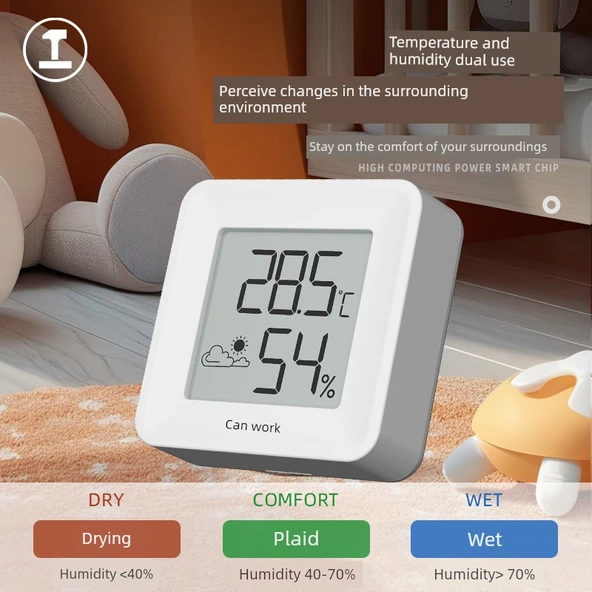 Dijital Termometre ve Nem Ölçer - 2'li Paket Konfor Ekranı - Resim 5