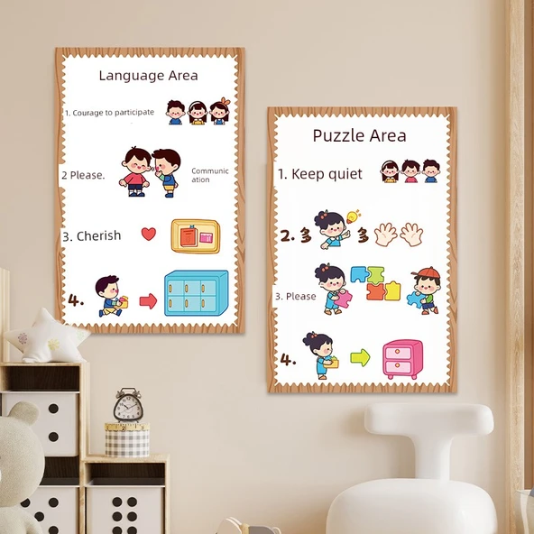 Çocuk Odası Çizgi Film Duvar Stickerı - Turuncu A468-16 Müzik - Küçük Boy - 11
