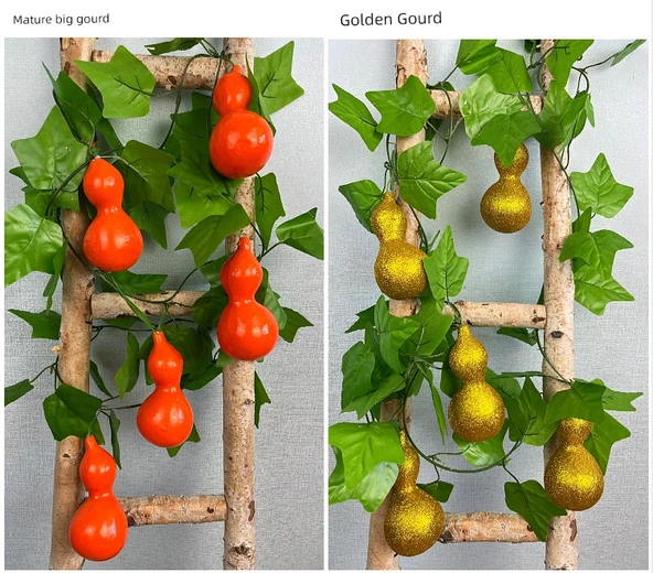 Üzüm Yapraklı Kabak Boru Dekorasyonu - Köpük Büyük Elma 4 (20 Meyve) - Resim 11