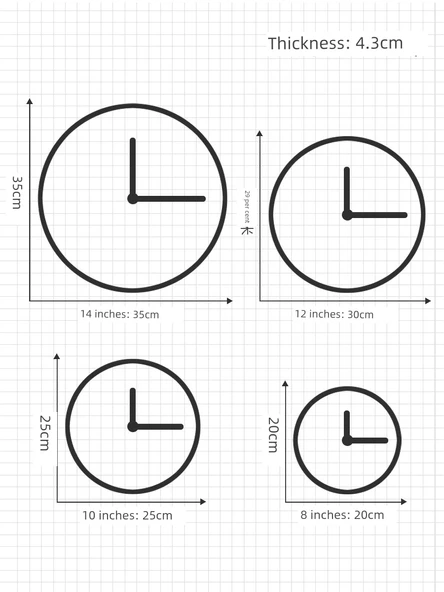 Minimalist Sessiz Quartz Duvar Saati - 20 cm Gri - 3