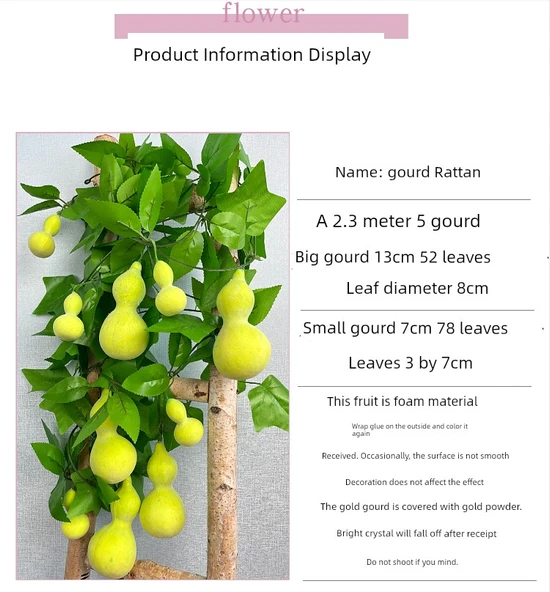 Üzüm Yapraklı Kabak Boru Dekorasyonu - Köpük Büyük Elma 4 (20 Meyve) - Resim 9