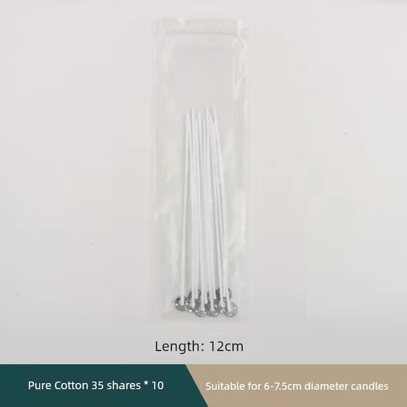 DIY El Yapımı Pamuk Dumanı Tütsü Mum Malzemesi - 35 İplikçik 12cm (10 adet)