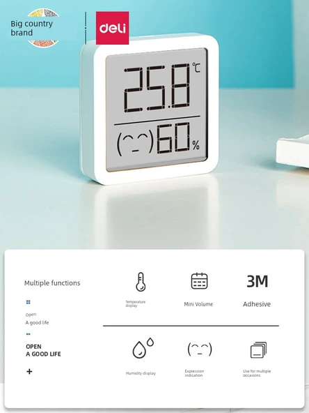 Dijital Termometre Higrometre - Mini İfade Bluetooth'lu - 4