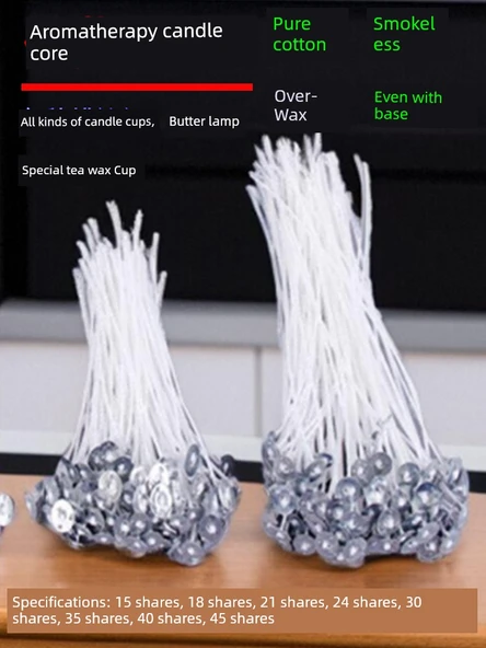 DIY El Yapımı Pamuk Dumanı Tütsü Mum Malzemesi - 40 İplikçik 4cm (50 adet) - 2