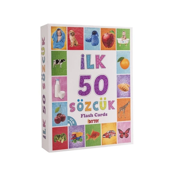 1161 DıyToy, Flash Cards - İlk 50 Sözcük / +12 ay - 2