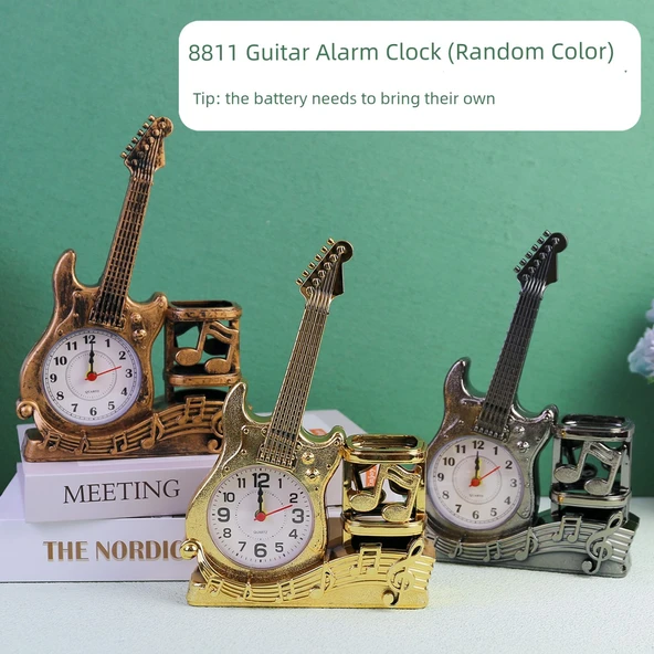 Gitar Tasarımlı Mini Çalar Saat - Rastgele Renk