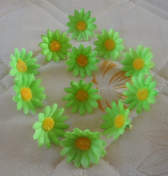 DIY El İşi için Yapay Ayçiçeği Papatya - Altın + Siyah Göbek - 8