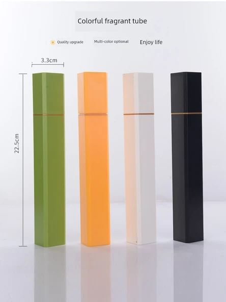 Akrilik Tütsü Saklama Kabı - 21cm Çizgi Tütsü 10g Kare Sarı Tüp - 2