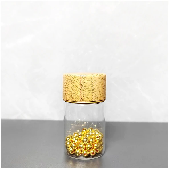 Bambu Kapaklı Cam Saklama Şişesi - 15ml - 6