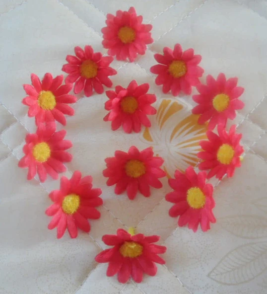 DIY El İşi için Yapay Ayçiçeği Papatya - Süt Beyazı - 9