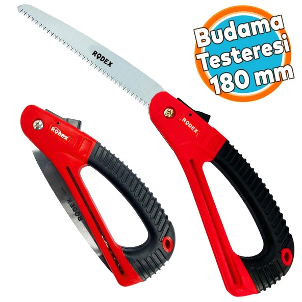 Budama Testeresi 180 mm Metal Kilitli Çelik Düz Ağaç Dal Bağ El Testeresi Açılıp Kapanır