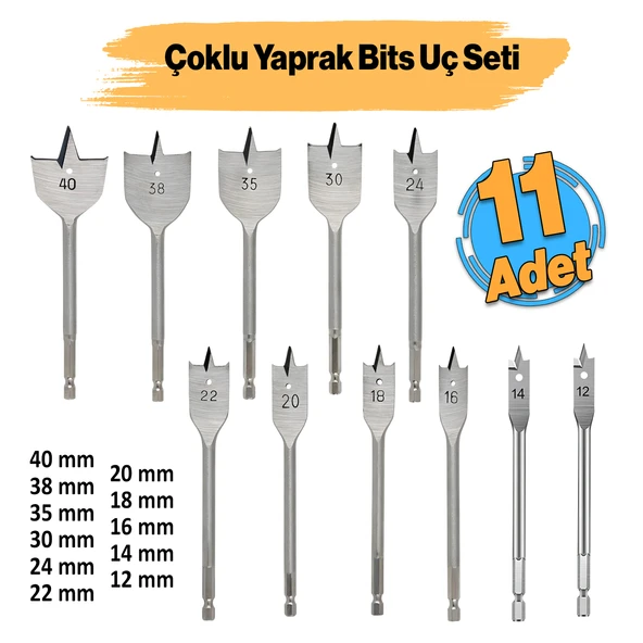 Yaprak Matkap Ucu Ahşap Ağaç Tahta Sunta Plastik Delme Bits Uç 40-38-35-30-24-22-20-18-16-14-12 mm