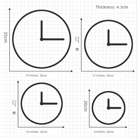 Minimalist Modern Duvar Saati - 30 cm - Bezelye Yeşili Şampanya Altın - 2