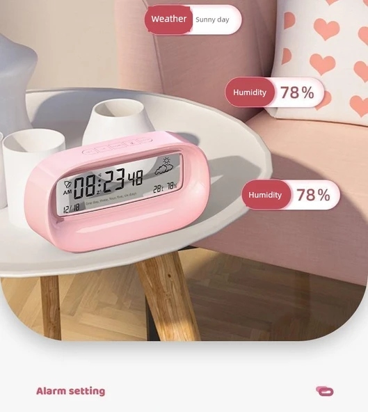 Dijital Oda Termometresi ve Nem Ölçer - Sarı - Pilli Model - Resim 11