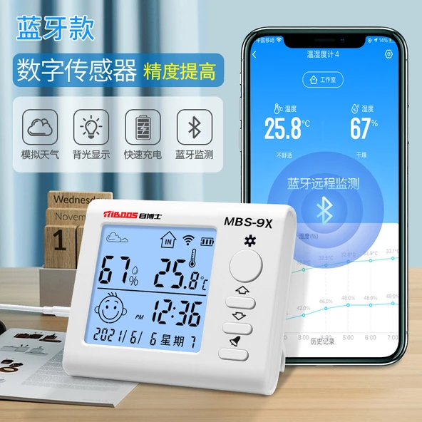Dijital Oda Termometresi Higrometresi - Bluetooth'lu, Gelişmiş, Uygulamalı
