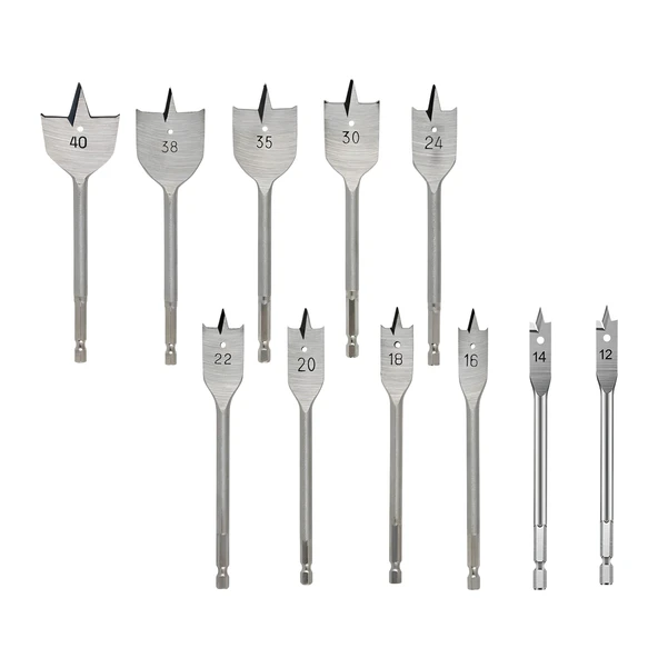 Yaprak Matkap Ucu Ahşap Ağaç Tahta Sunta Plastik Delme Bits Uç 40-38-35-30-24-22-20-18-16-14-12 mm - 6