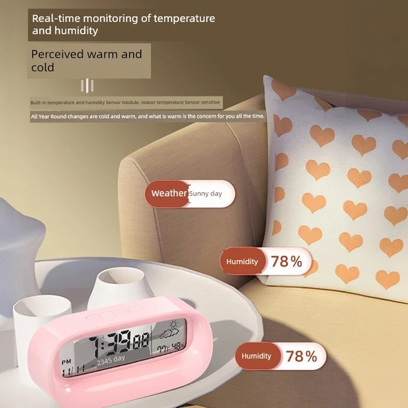 Dijital Oda Termometresi ve Nem Ölçer - Sarı - Pilli Model - Resim 3