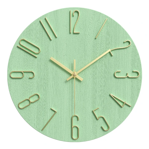 Minimalist Modern Duvar Saati - 25 cm - Kahve Gül Altın - Resim 3