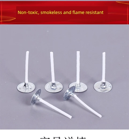 DIY El Yapımı Pamuk Dumanı Tütsü Mum Malzemesi - Ahşap Çekirdek 10mm x 50mm Monolitik + Taban Seti - 7