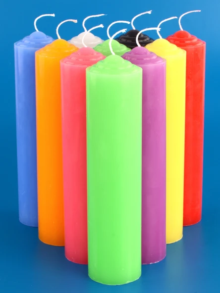 Ekstra Büyük Kokusuz Mum 5cm x 20cm - 2 Diskli Şamdan - 2