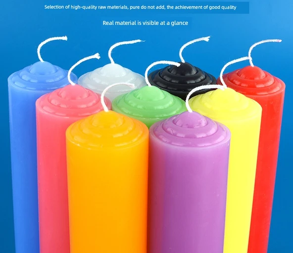 Ekstra Büyük Kokusuz Mum 5cm x 20cm - 2 Diskli Şamdan - 11