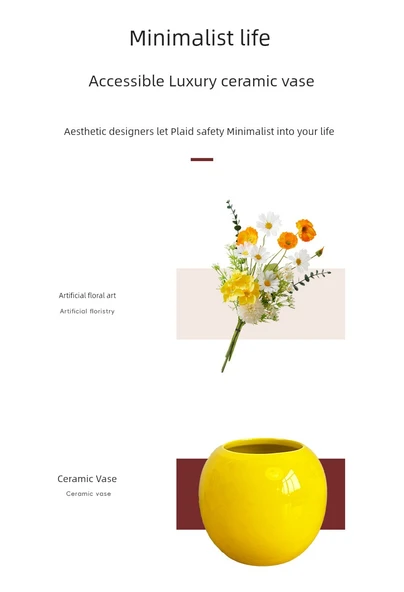 Vazoda Yapay Çiçek Aranjmanı - Kırmızı Vazo Sarı ve Beyaz Çiçekler - Resim 10