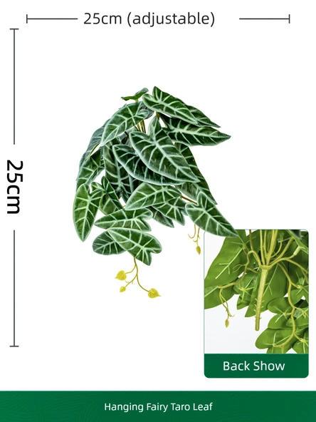 Yapay Asma Bitki Duvar Dekoru - Asılı Peri Taro Yaprağı