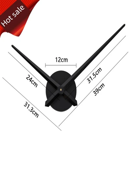 Minimalist Modern Metal DIY Duvar Saati - Orta Siyah Kadran 10cm - 2